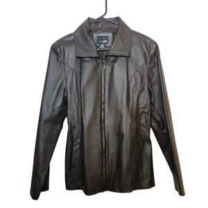 East 5th Women's Leather Jacket Large Brown Full Zip